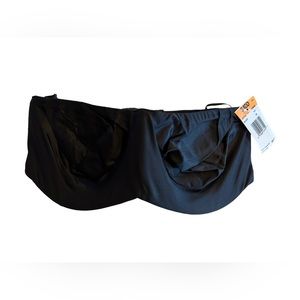 MAIDENFORM black bandeau underwire soft cup strapless bra size 34DD NWT